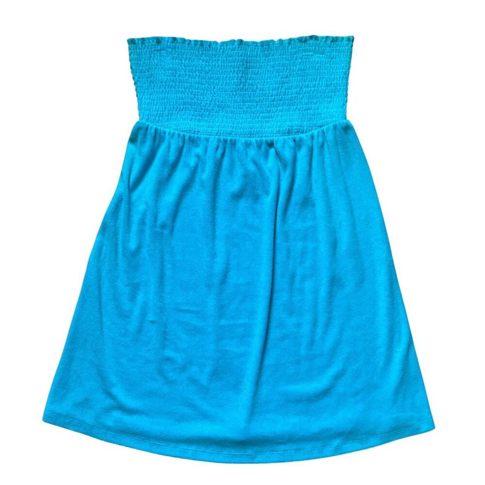 Op Sky Blue Strapless Beach Dress: 90s, Y2K